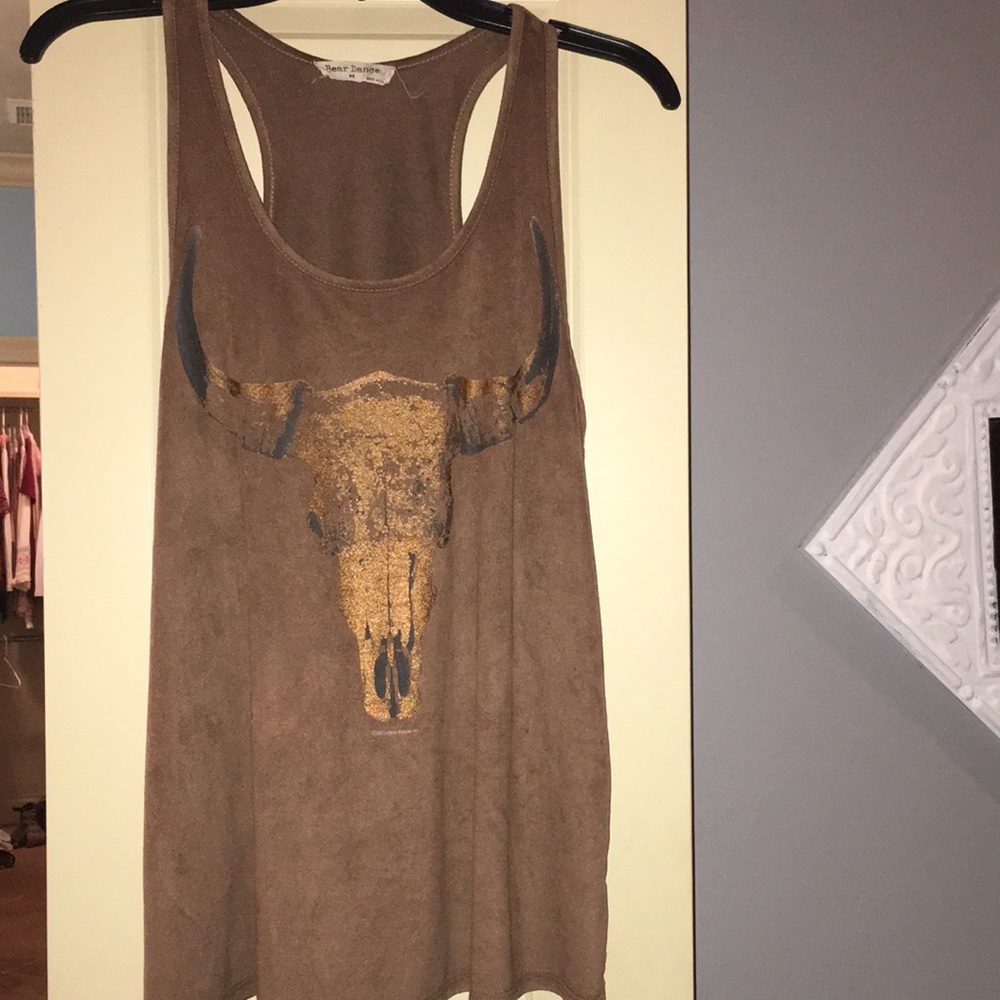 Brown suede like tank